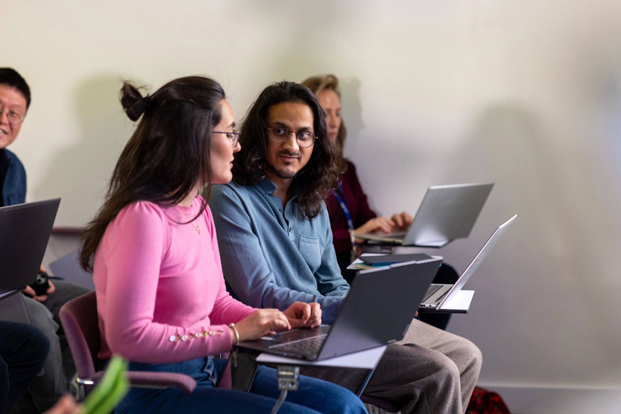 Students attending a computer-based training seminar
